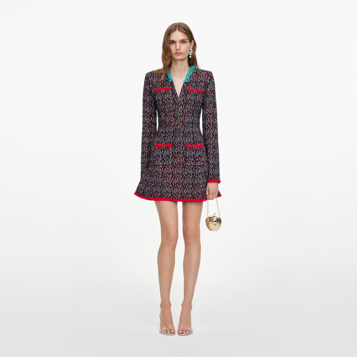 Multi Textured Knit Mini Dress