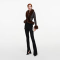 Black Flared Knit Trousers
