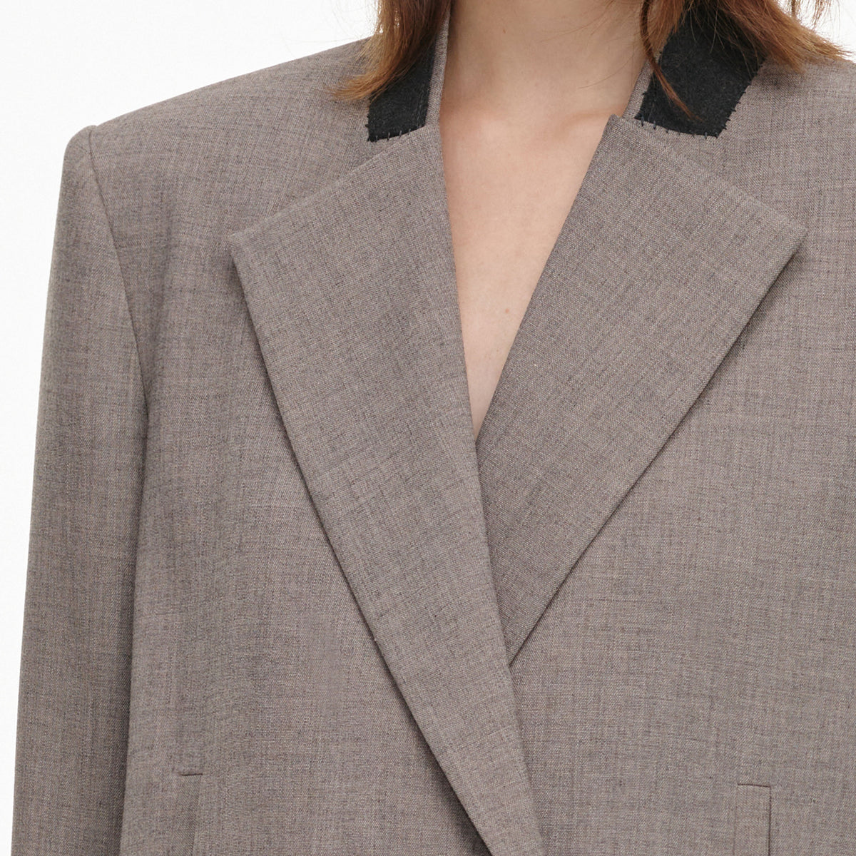 Brown Twill Double Breasted Jacket