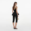 Black Peplum Viscose Knit Top