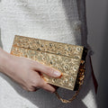 Gold Floral Engraved Bag
