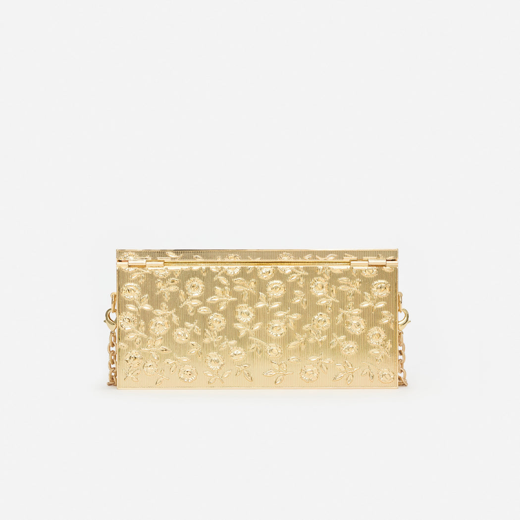 Gold Floral Engraved Bag