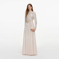 Champagne Ombre Rhinestone Maxi Dress
