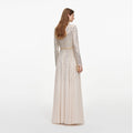 Champagne Ombre Rhinestone Maxi Dress
