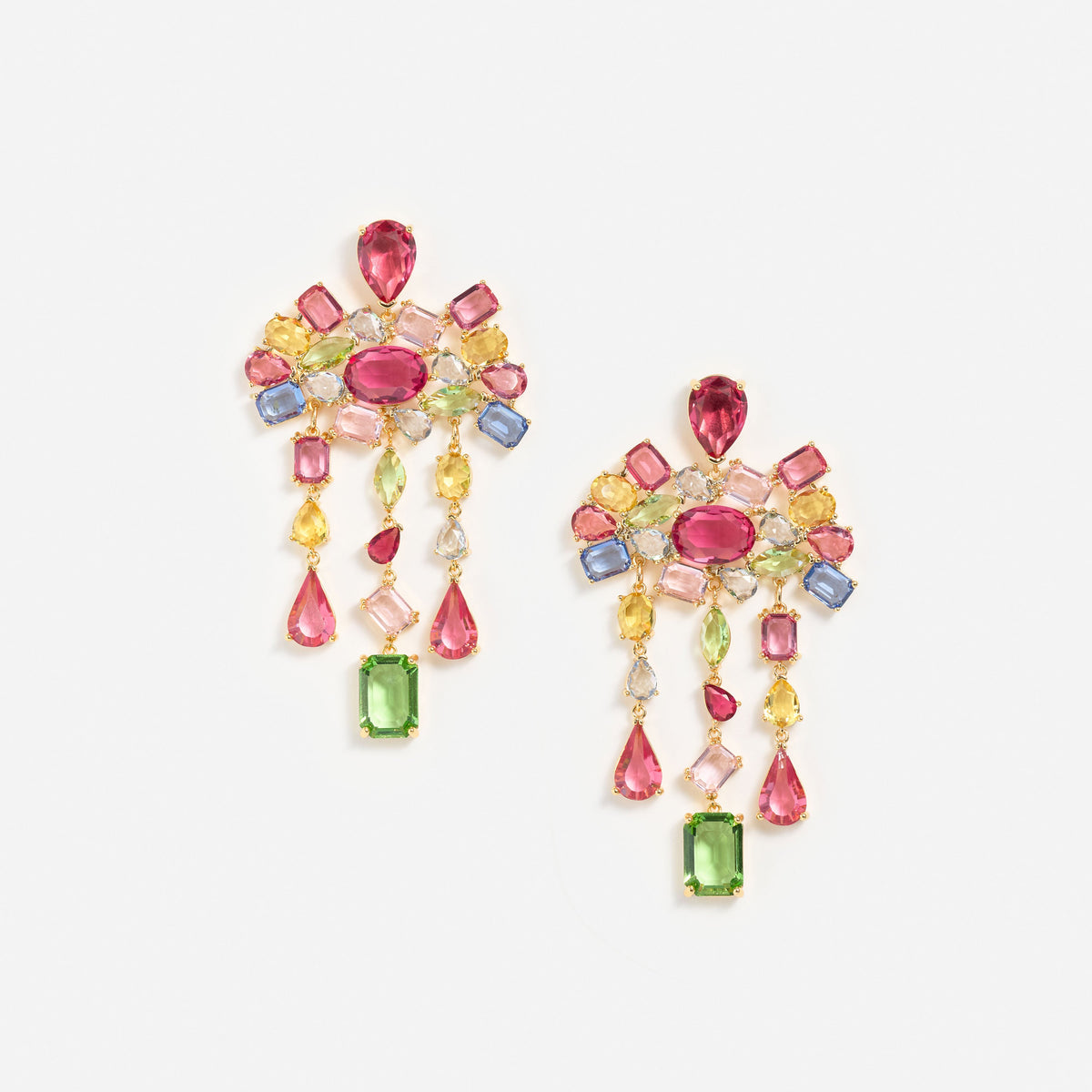 Multi Crystal Cluster Earrings