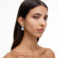 Blue Crystal Bow Cameo Earrings