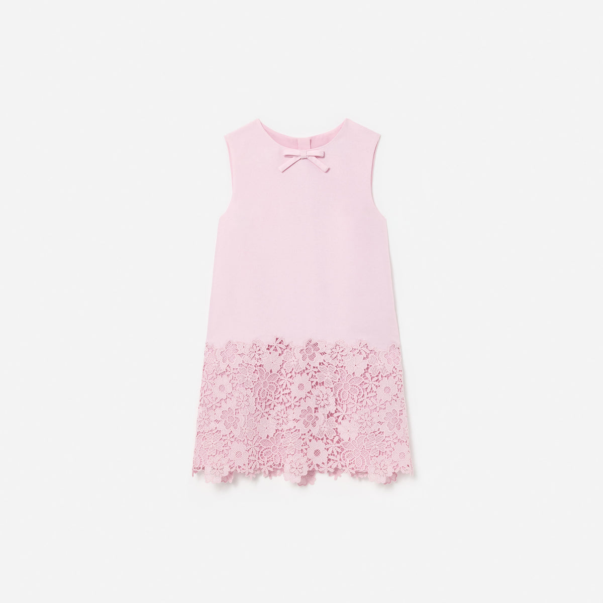 Pink Taffeta Lace Hem Dress