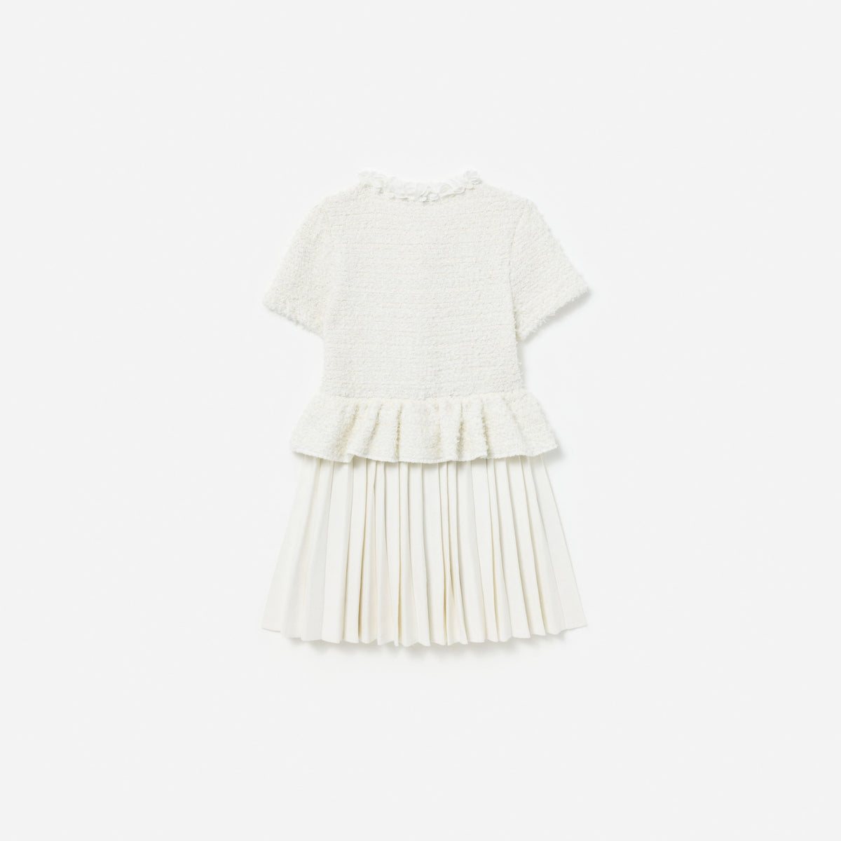 White Textured Knit Dress