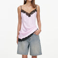 Bleached Wash Denim Shorts