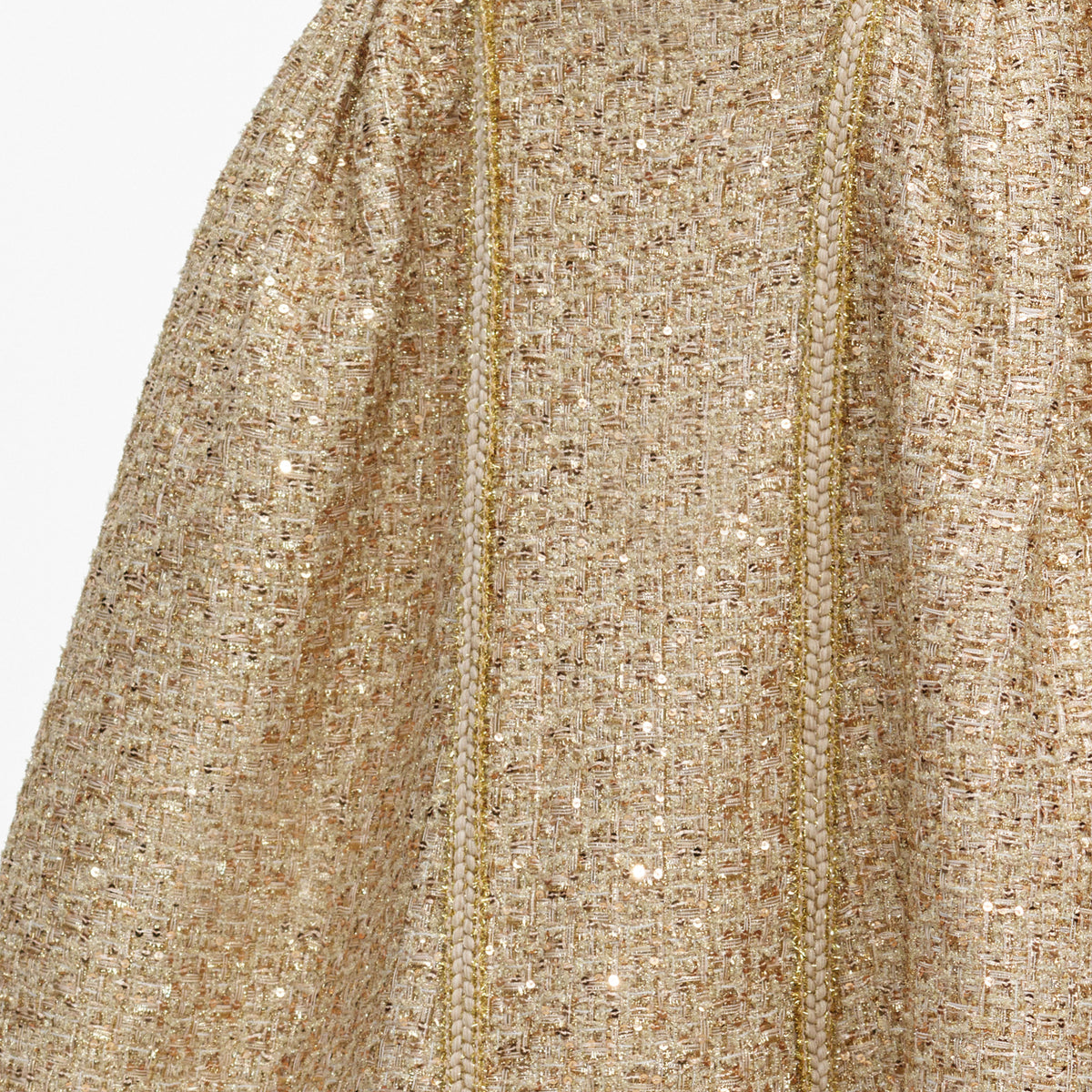 Gold Sequin Boucle Midi Dress
