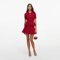 Red Knit Peplum Mini Dress