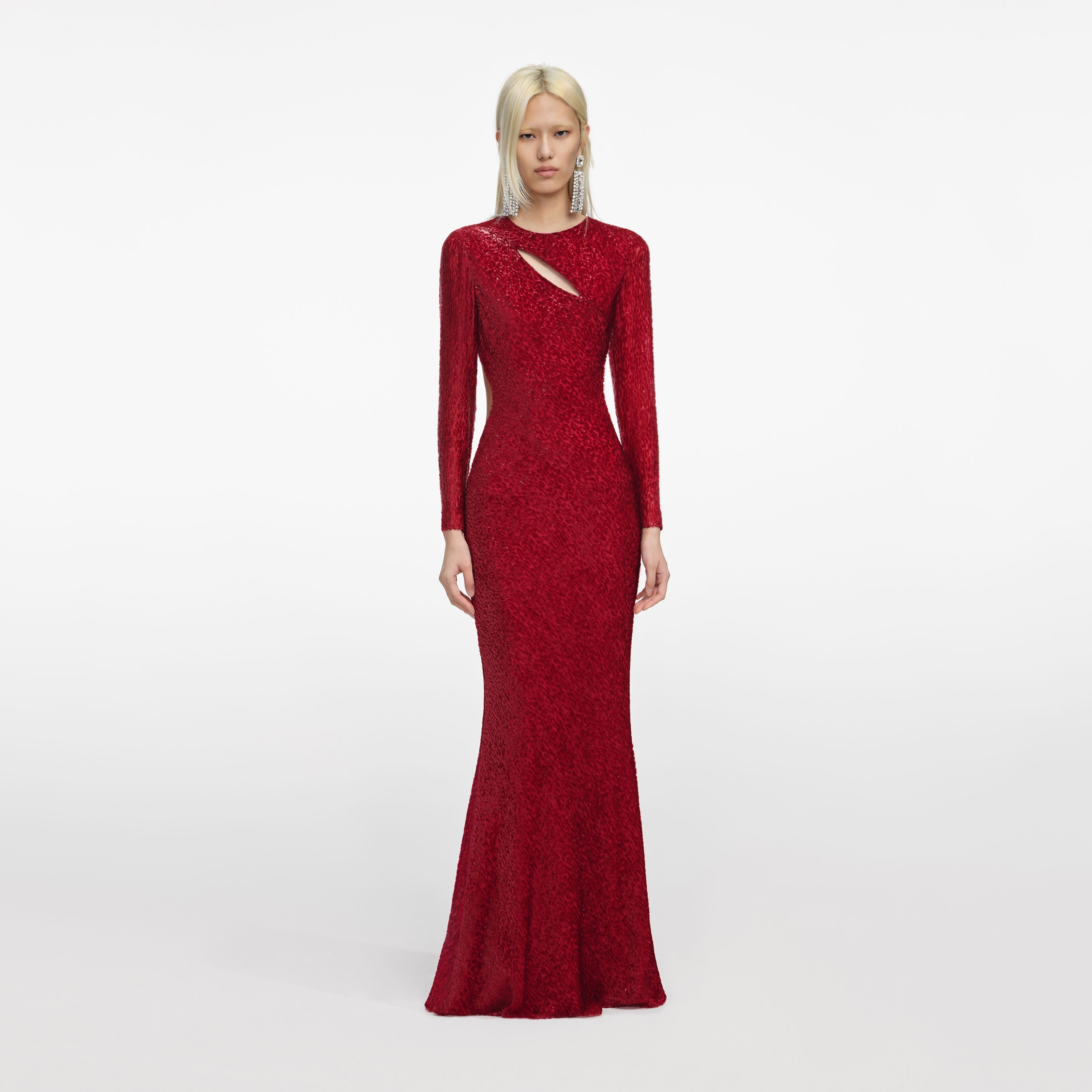 Self-Portrait - Red Fil Coupe Maxi Dress