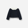 Navy Boucle Collared Jacket