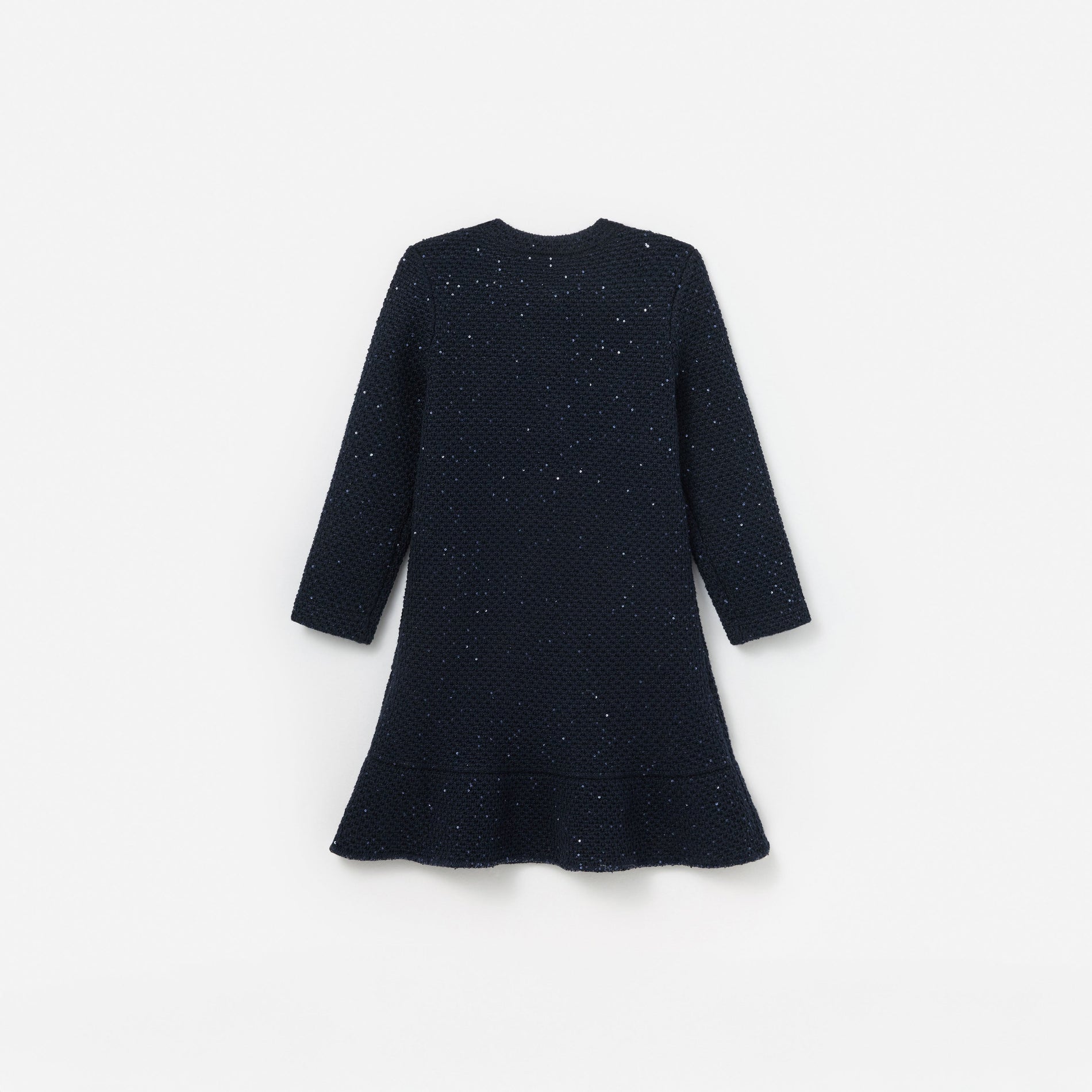 Navy Knit Long Sleeve Dress
