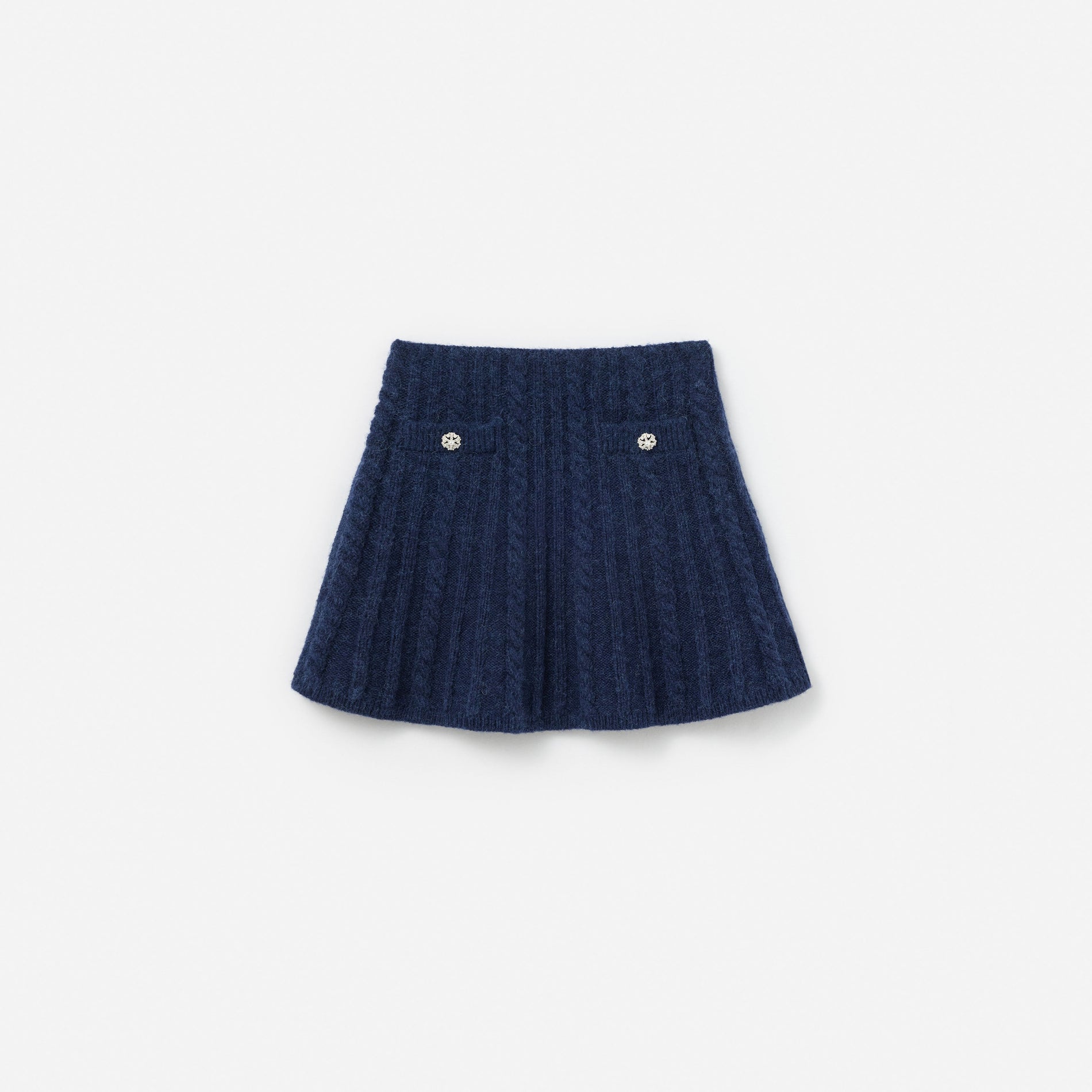Navy Alpaca Knit Skirt