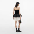 Black Velvet Bubble Hem Top