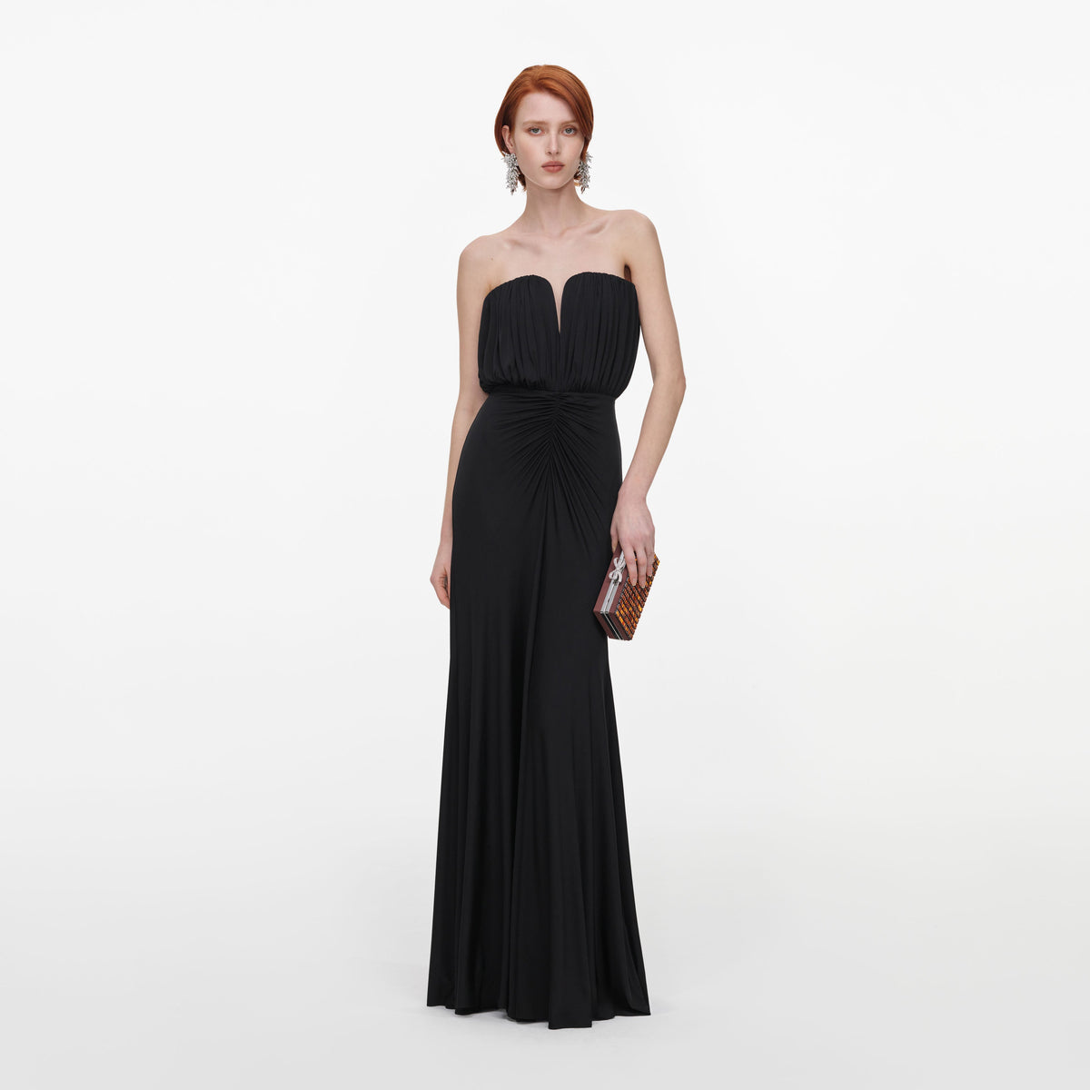 Black Jersey Bandeau Maxi Dress