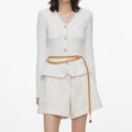Cream Textured Knit Cardigan
