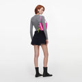Navy Wool Lace Skort