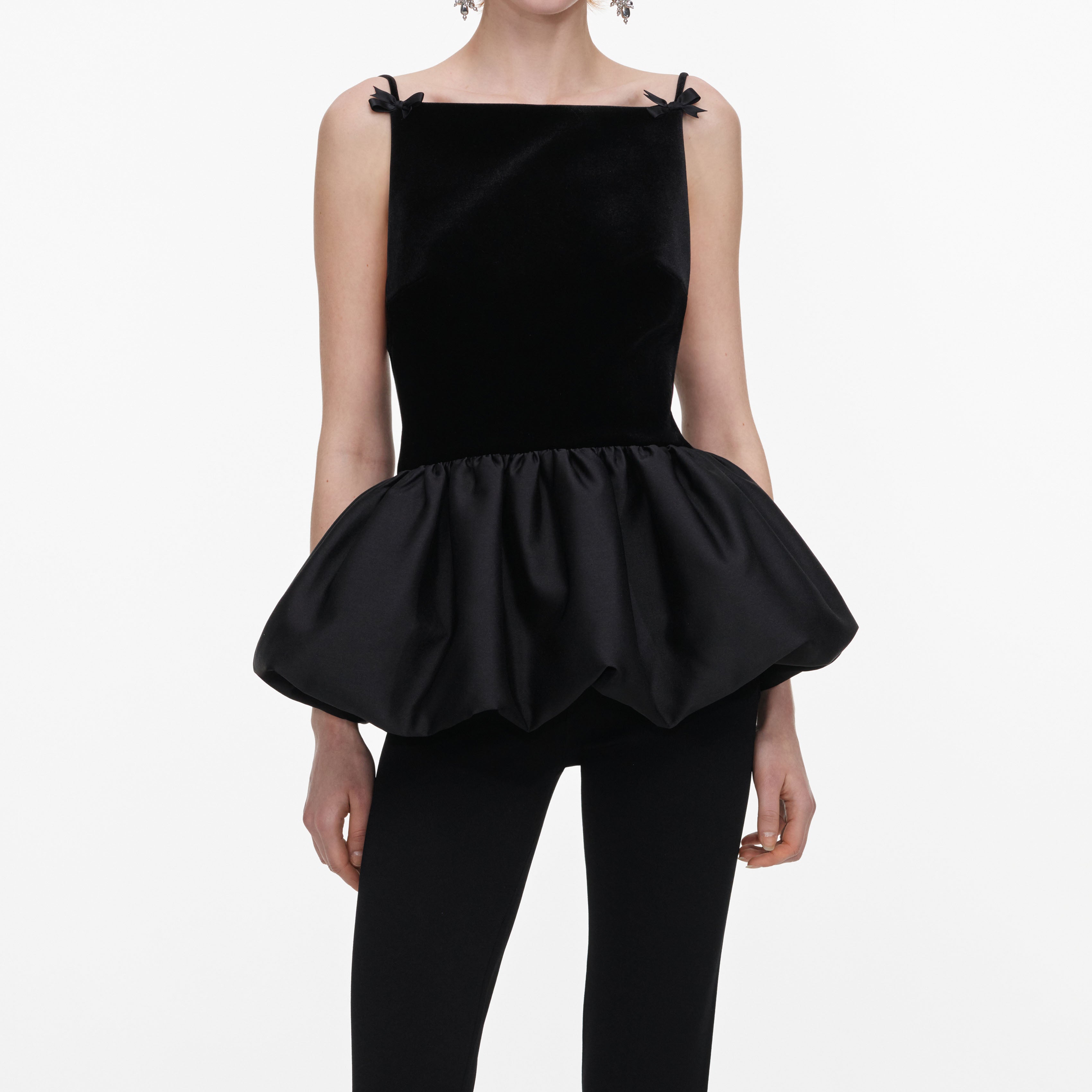Black Panel Knit Leggings