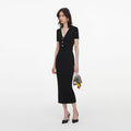 Black Rib Knit Midi Dress