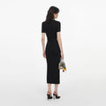 Black Rib Knit Midi Dress
