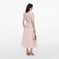 Pink Sequin Boucle Midi Dress
