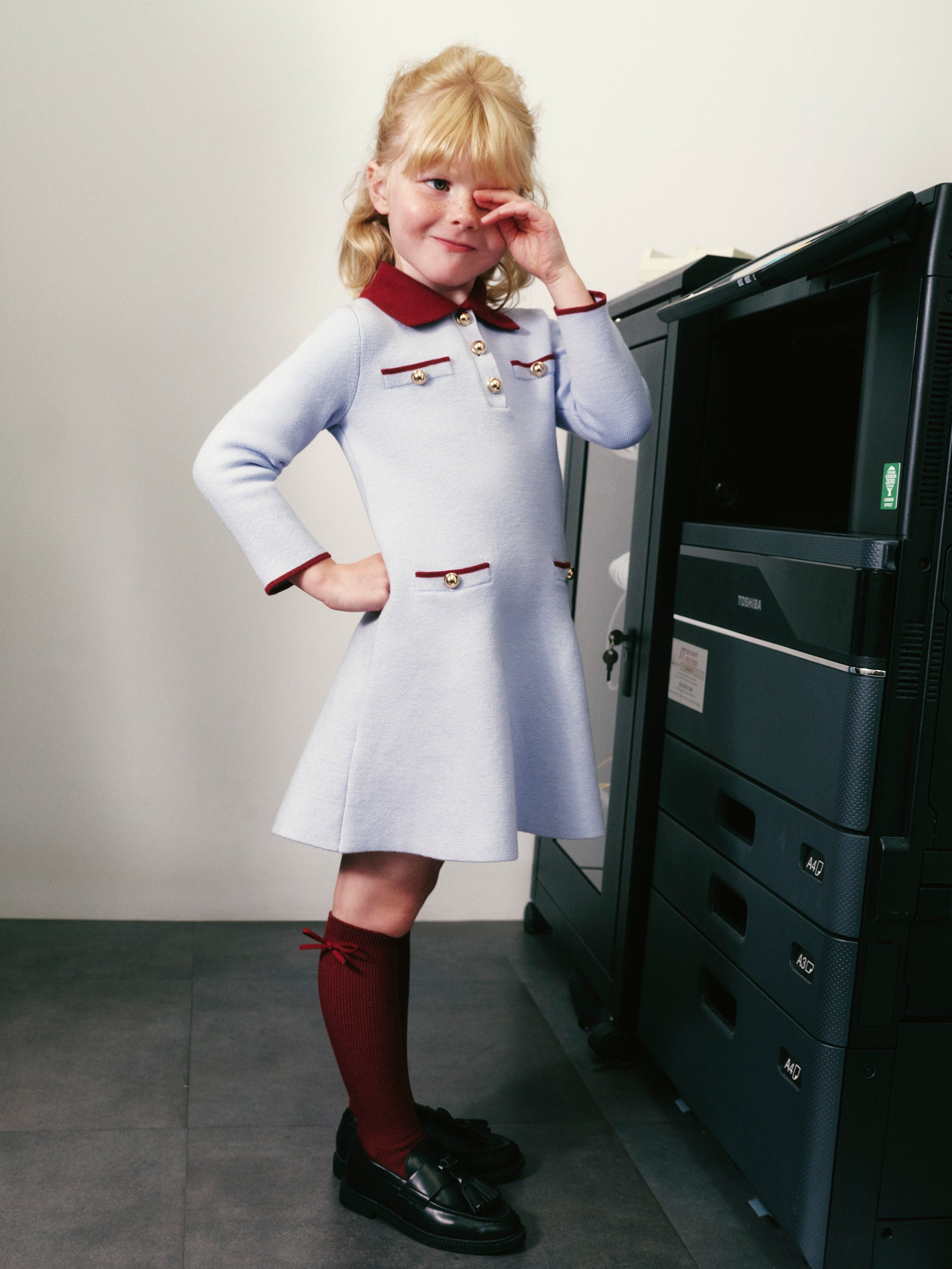 Blue Flat Knit Dress