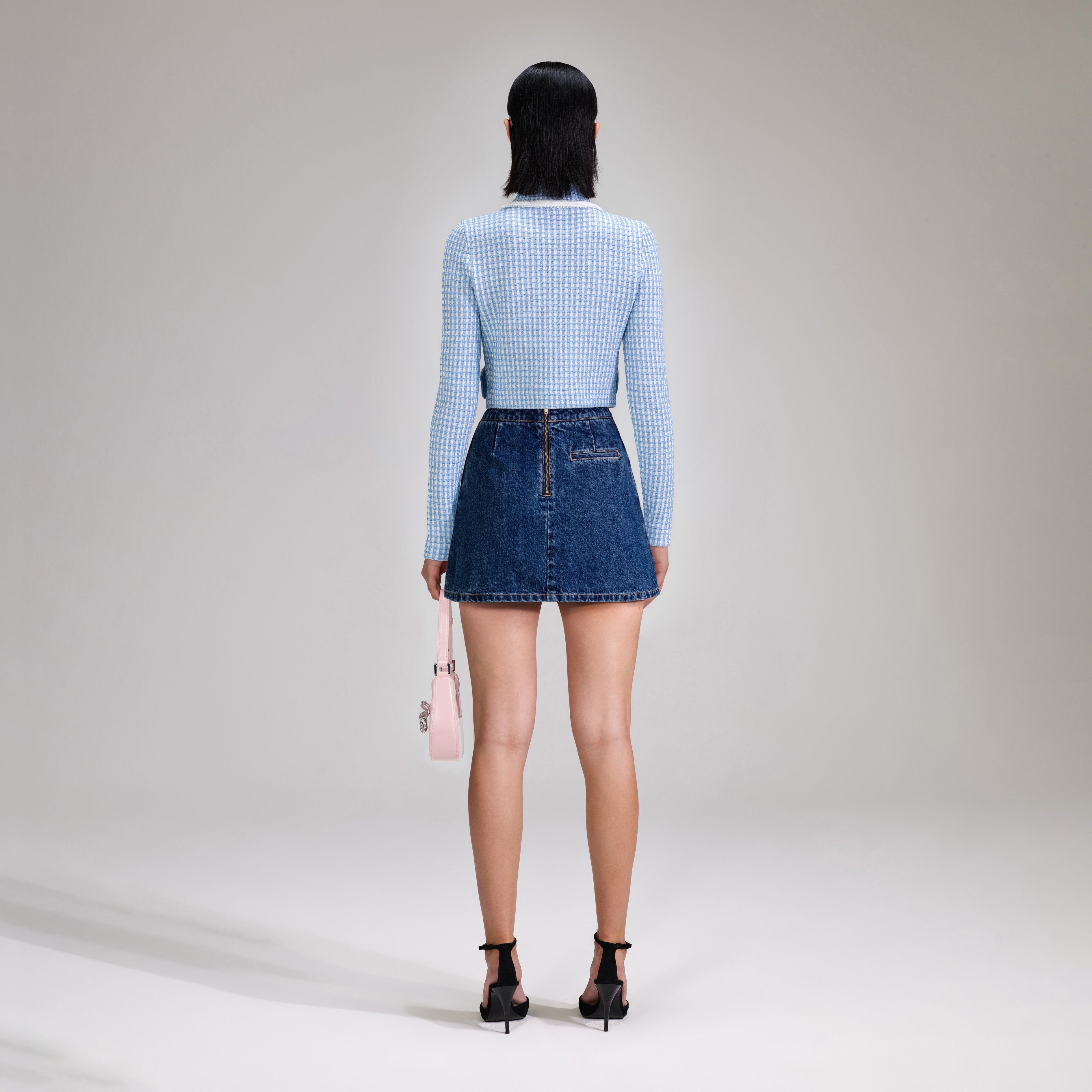 Blue Lurex Knitted Cardigan