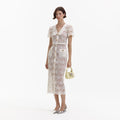 Cream Lace Midi Dress