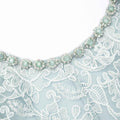 Green Cord Lace Round Neck Midi Dress