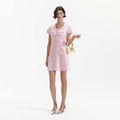 Pink Sequin Knit Mini Dress