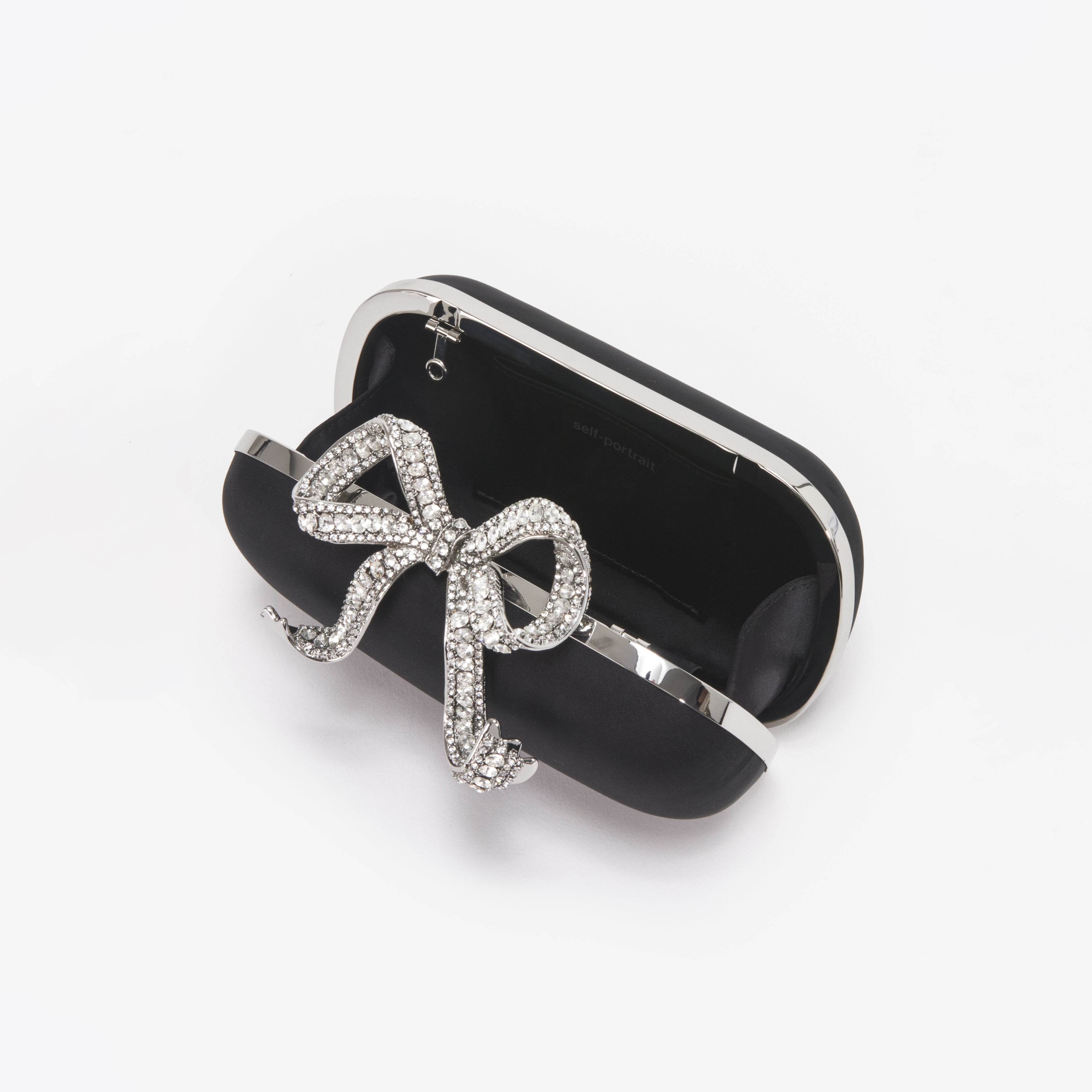 Black Satin Bow Clutch