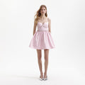 Pink Diamante Denim Mini Dress