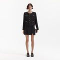 Black Boucle Trimmed Jacket