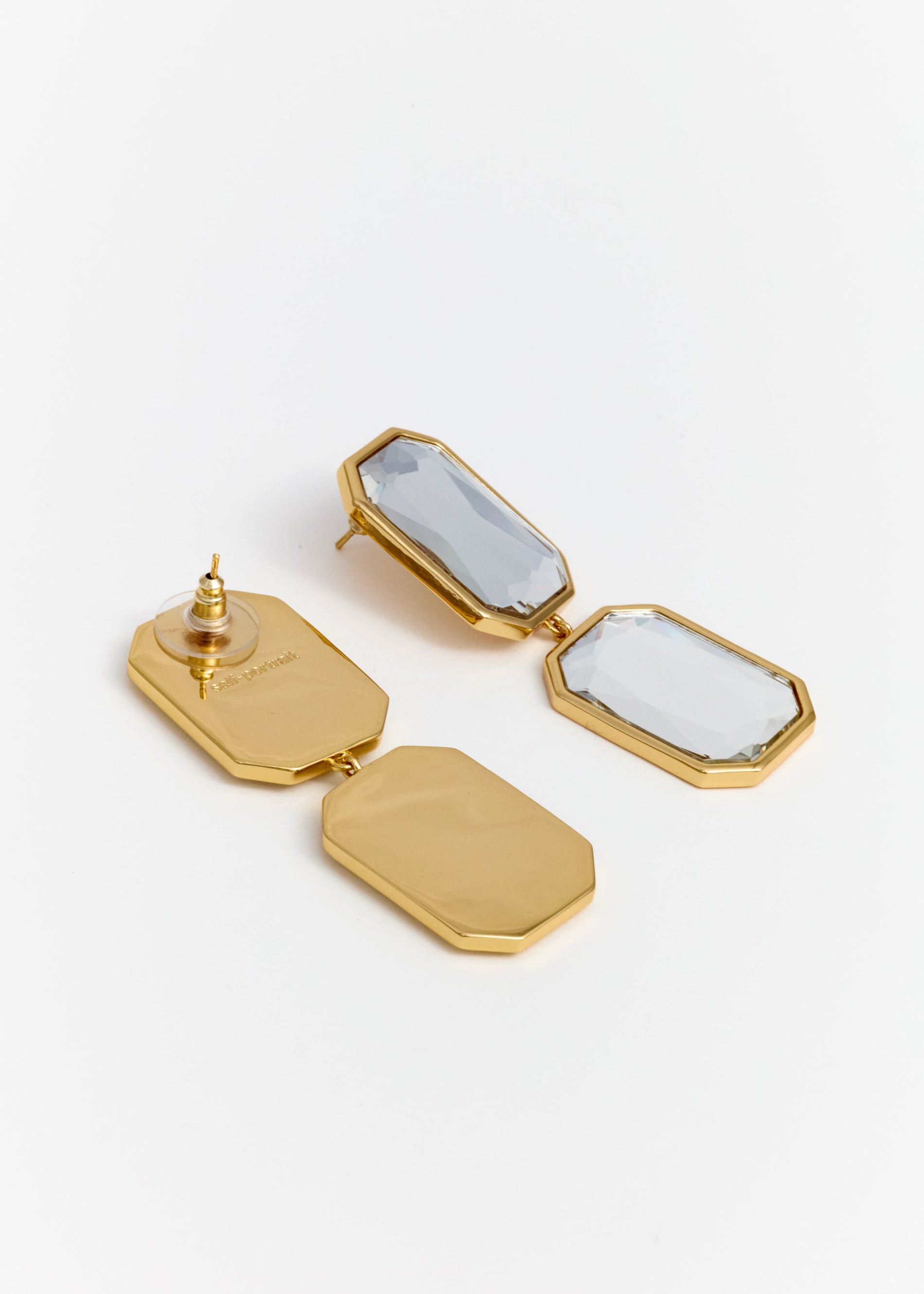 A photo of the Crystal Tiered Earrings