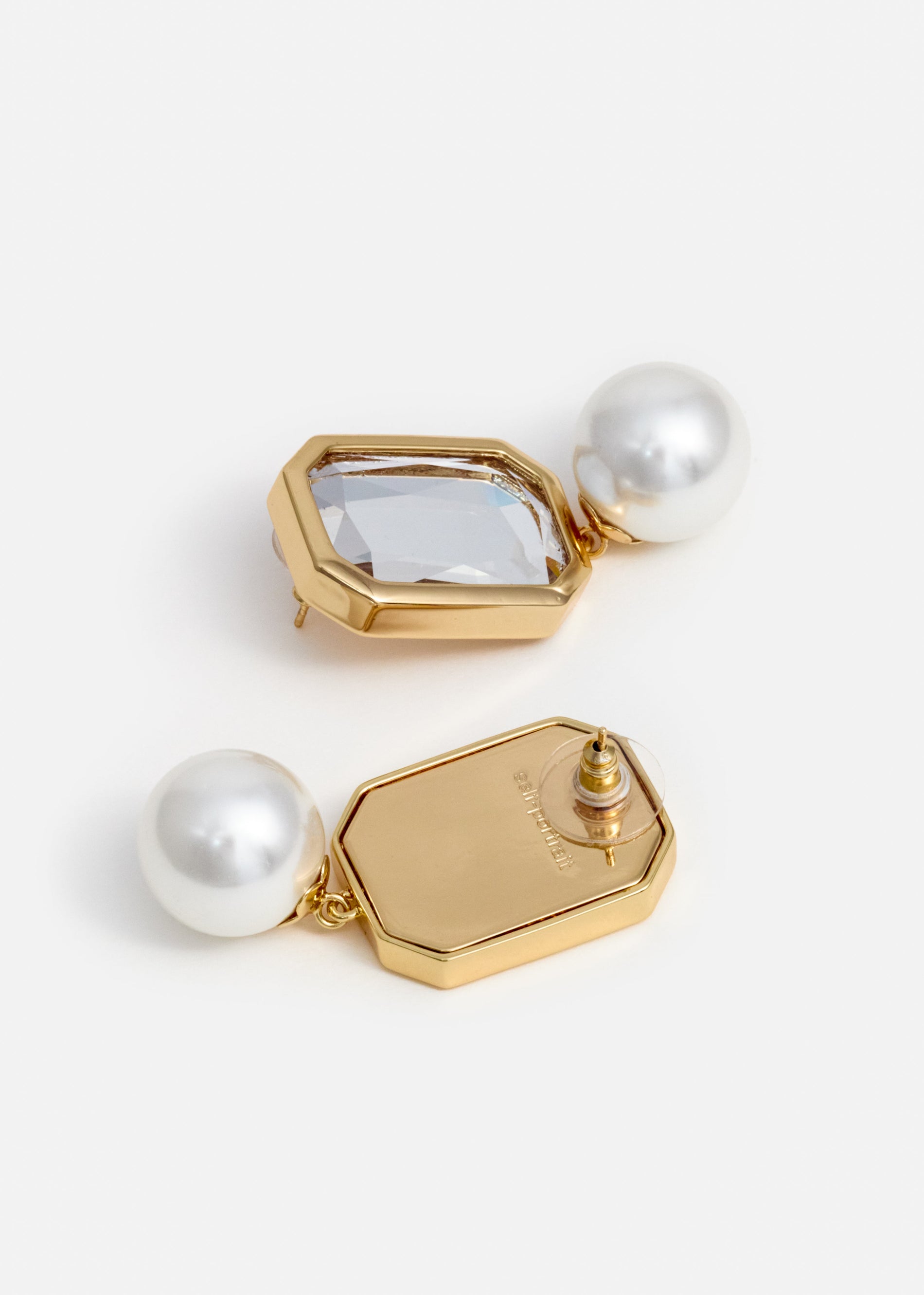 A photo of the Crystal Pearl Tiered Earrings