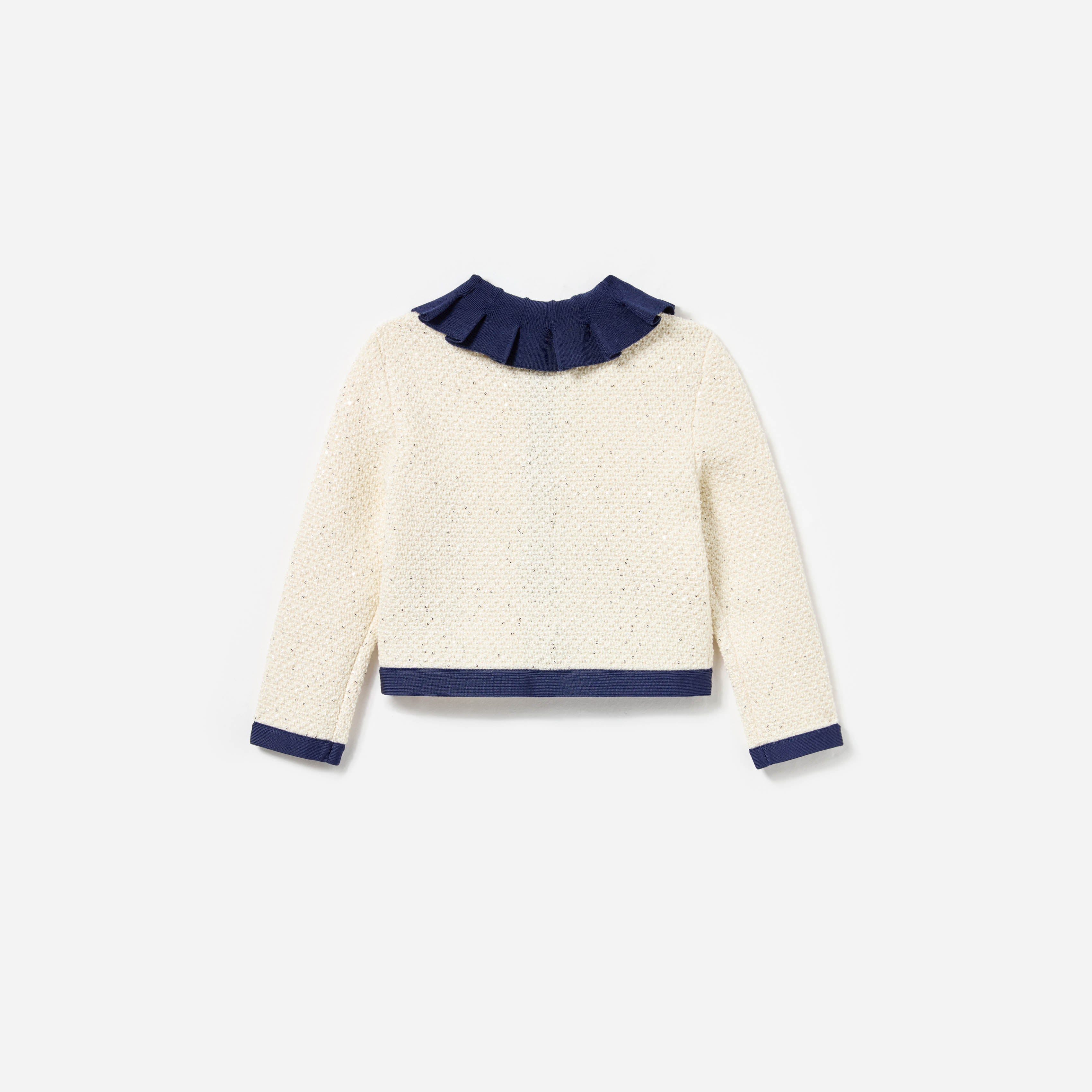 Cream Sequin Knit Cardigan