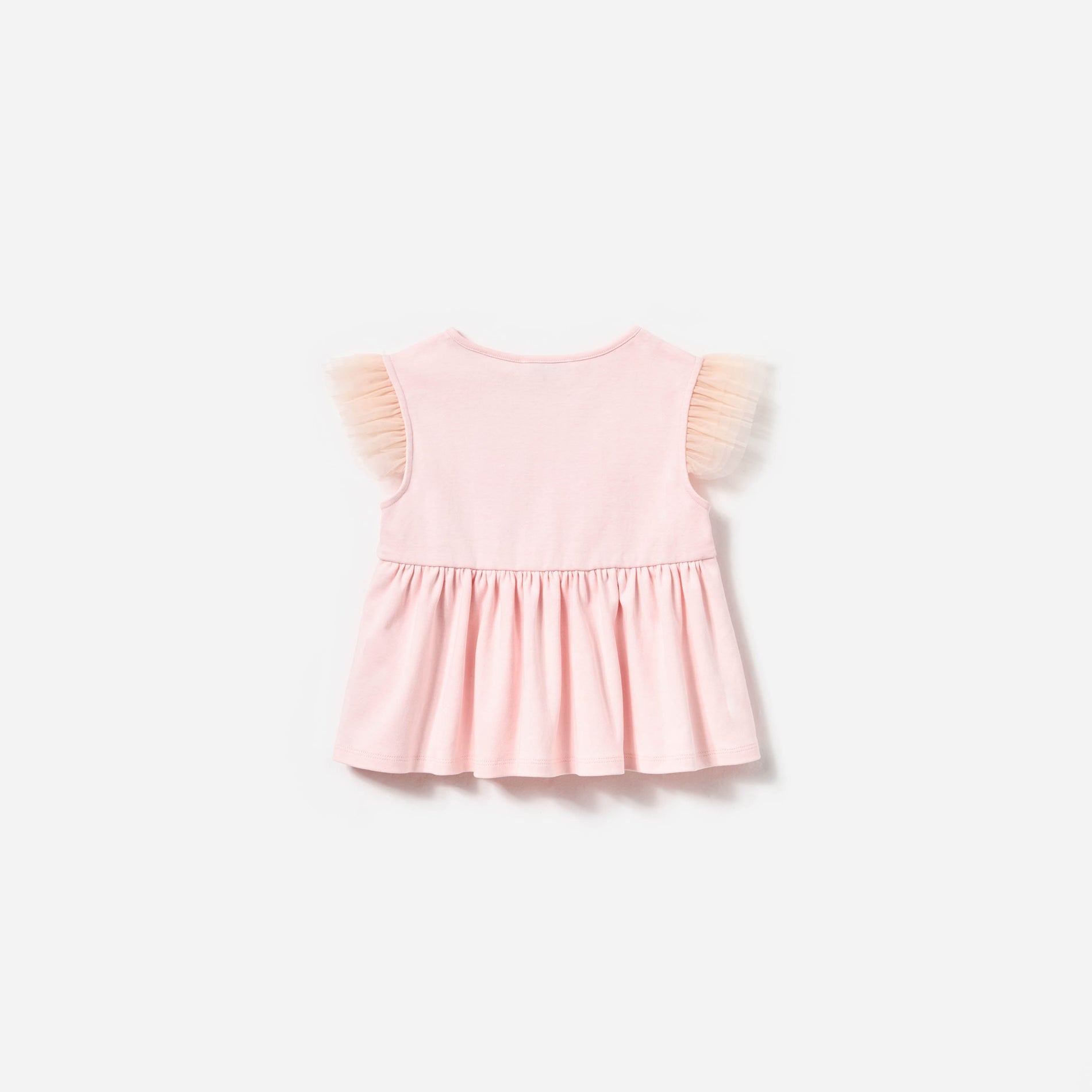 Side view of a woman wearing the Pink Jersey Butterfly T-Shirt