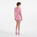 Pink Ruffle Knit Mini Dress