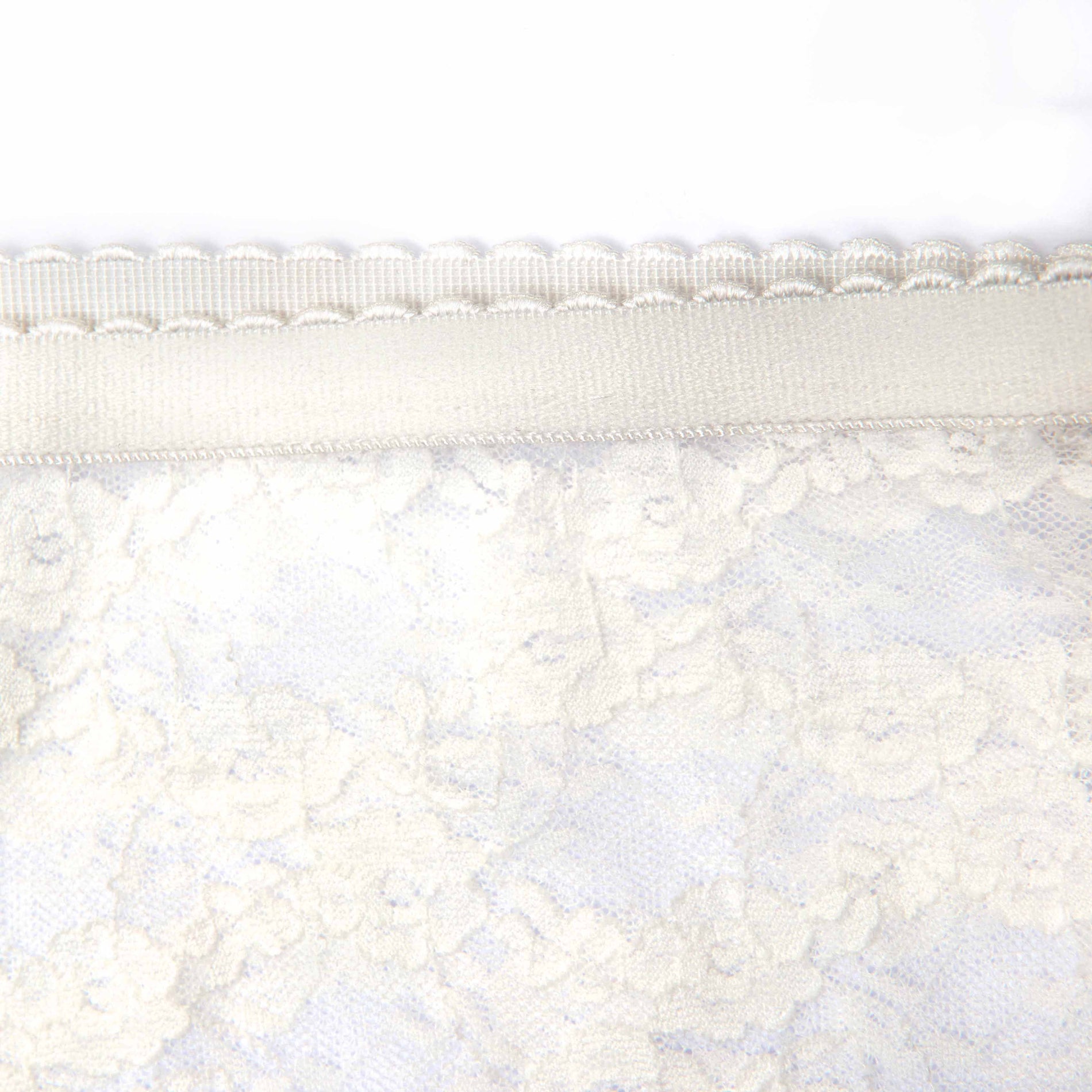 A close up of a woman wearing the White Lace Tights