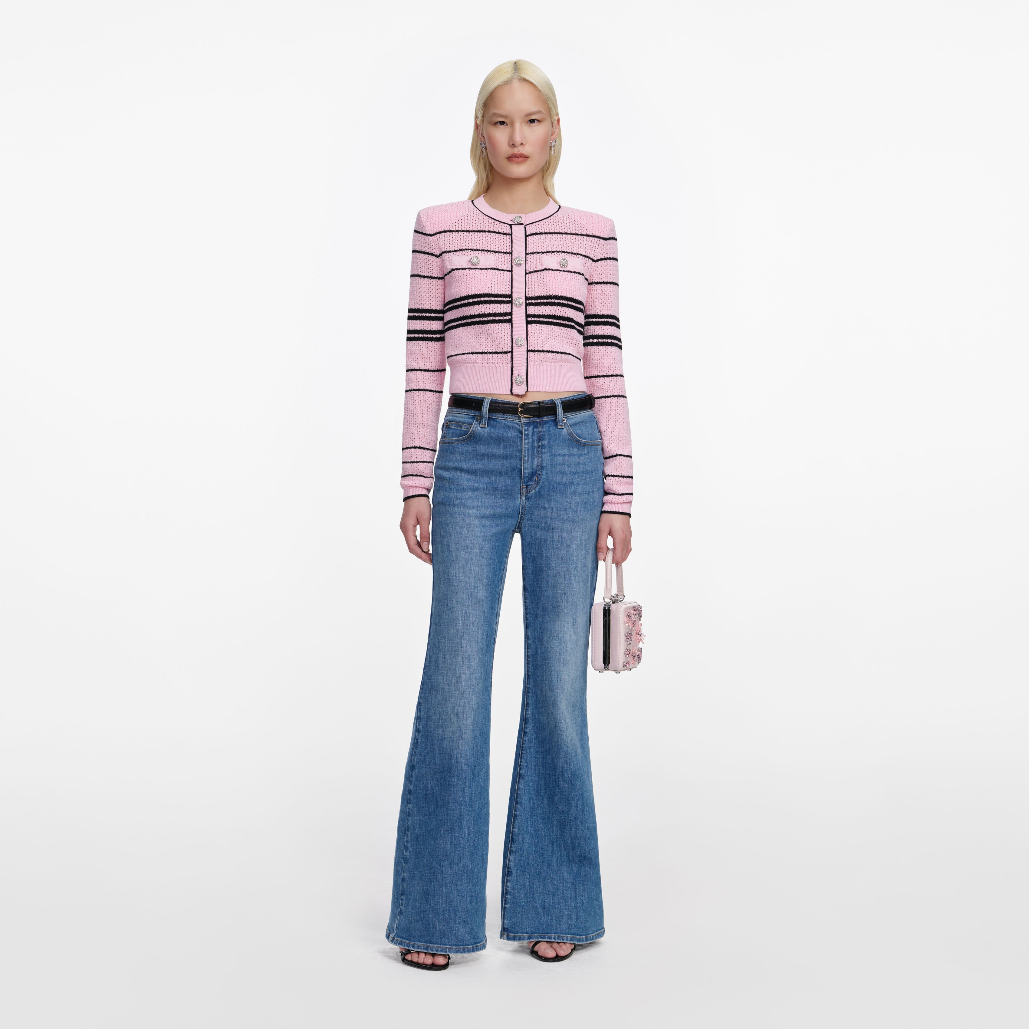 Pink Stripe Cardigan – self-portrait-US