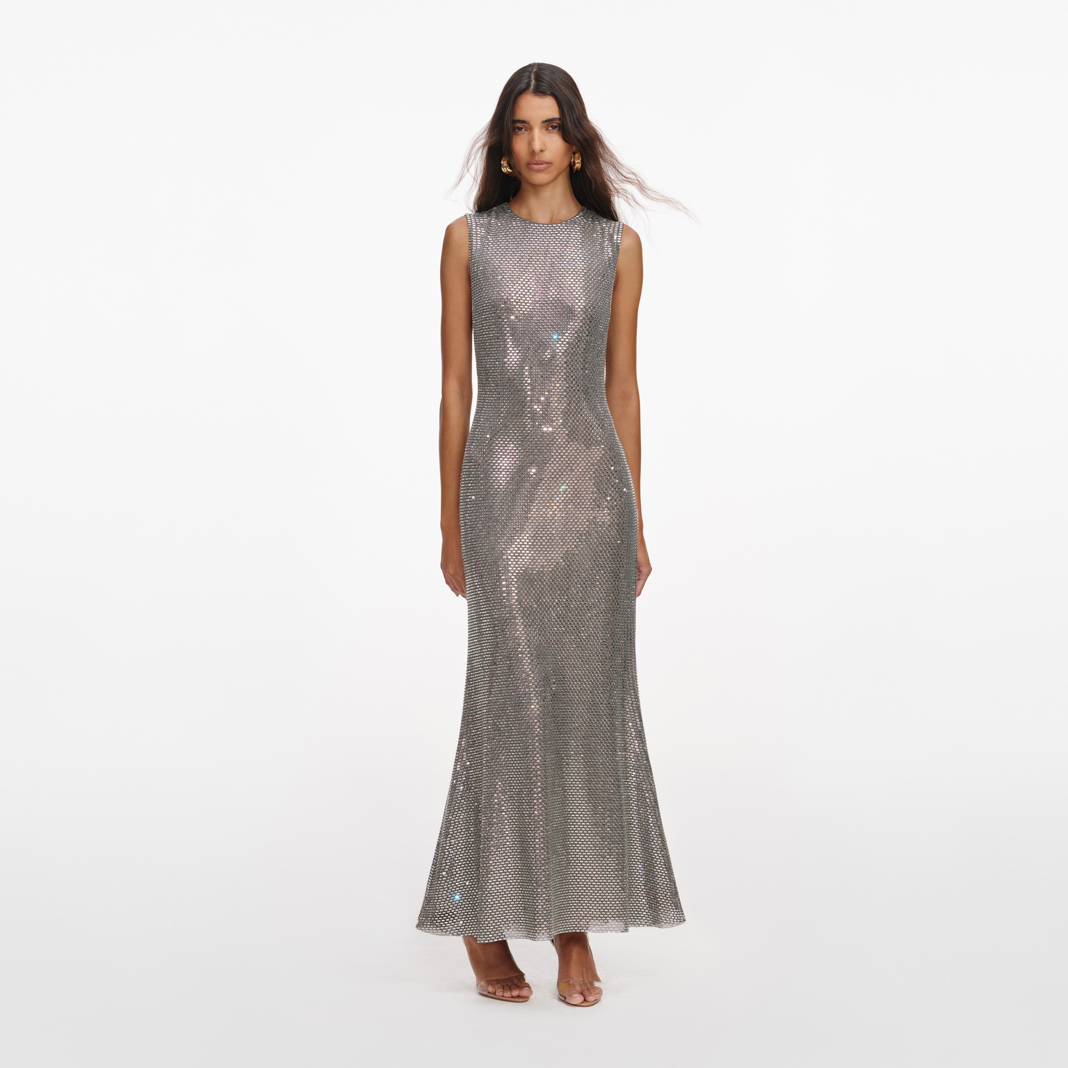 self portrait green rhinestone mesh midi dress self-portrait - Grey Floral Baby Shower Dresses