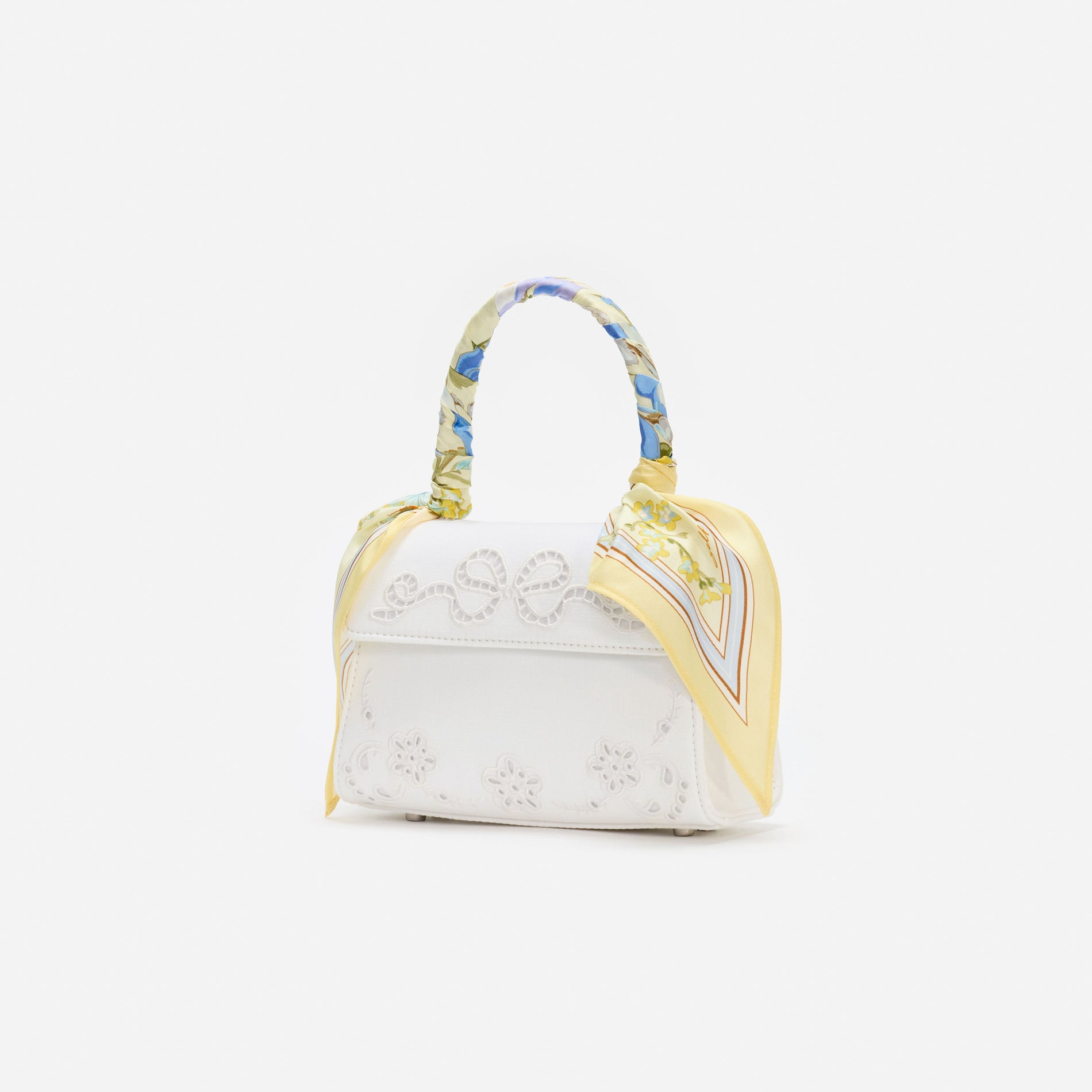 Cream Linen Yellow Floral Mini Bag