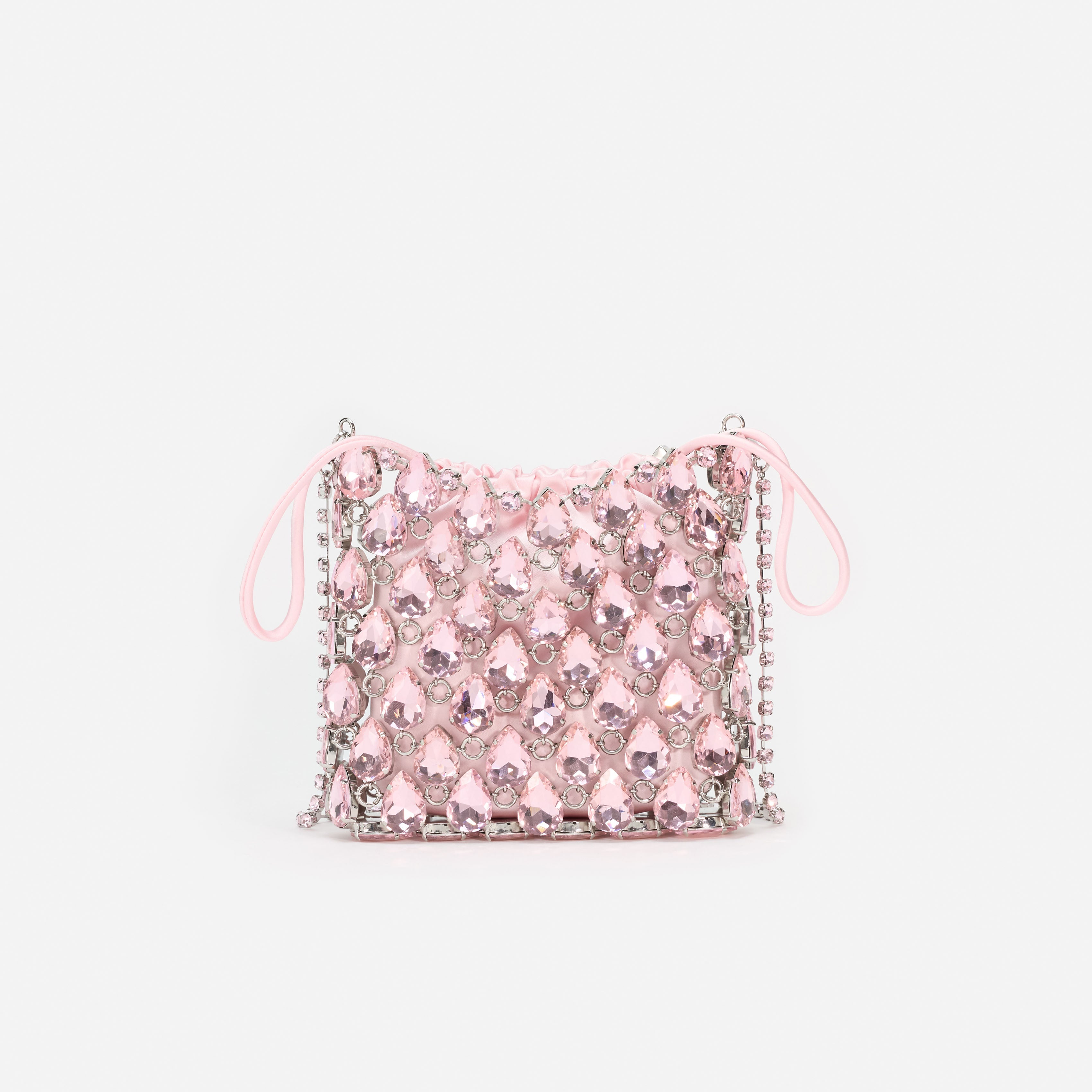 Pink Crystal Chainmail Mini Bag – self-portrait-US