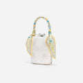 Cream Linen Yellow Floral Mini Bow Bag