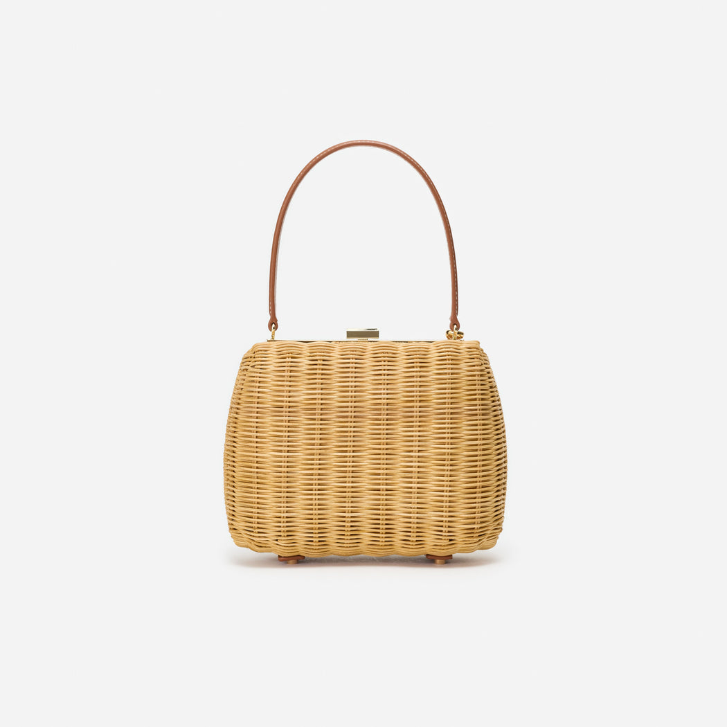 Rattan Cherry Charm Mini Bag