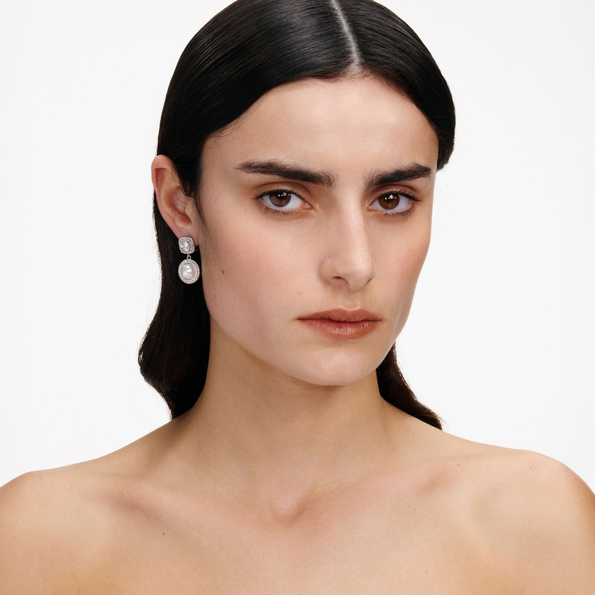 Silver Pearl Drop Earrings