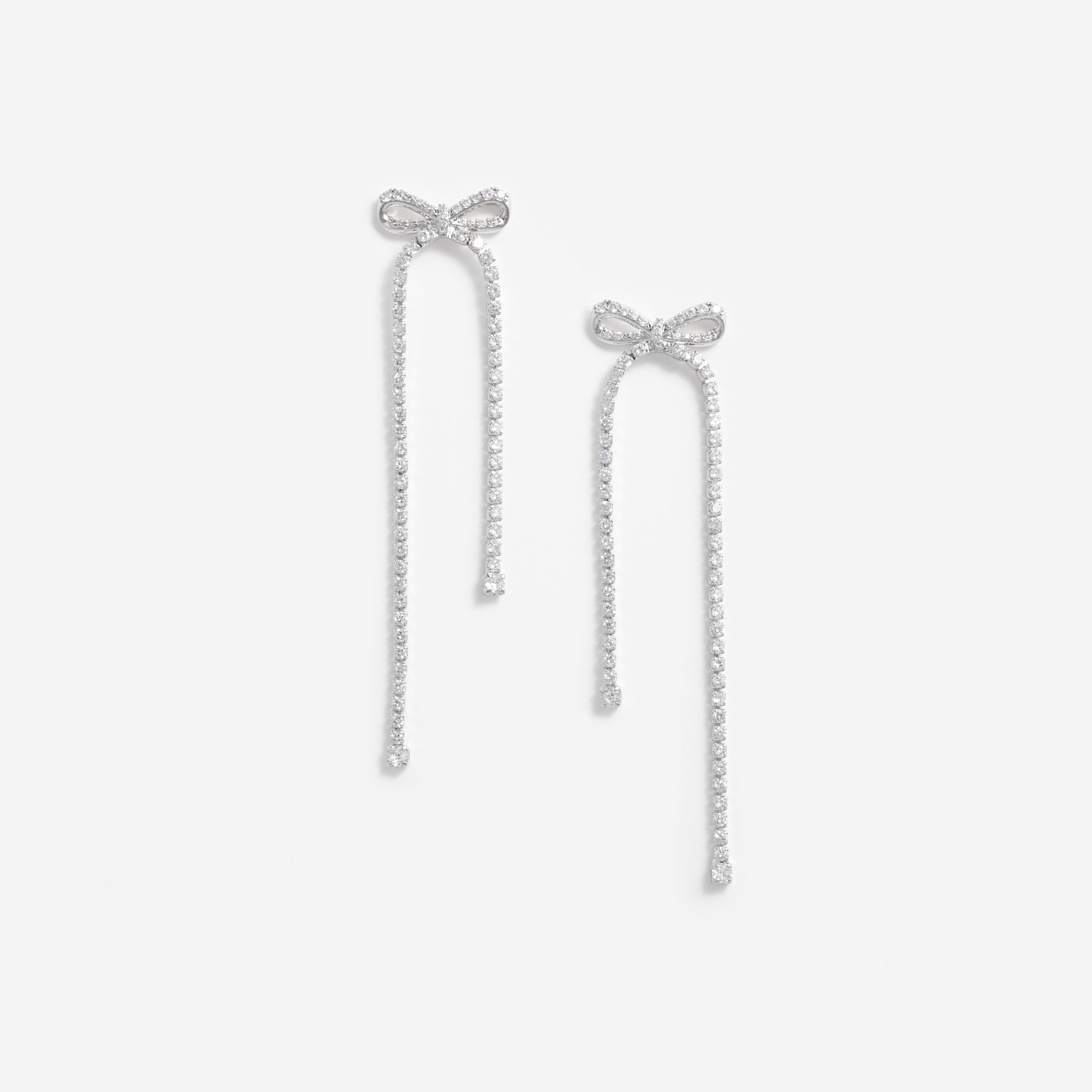 Crystal Bow Dangle Earrings – self-portrait-US