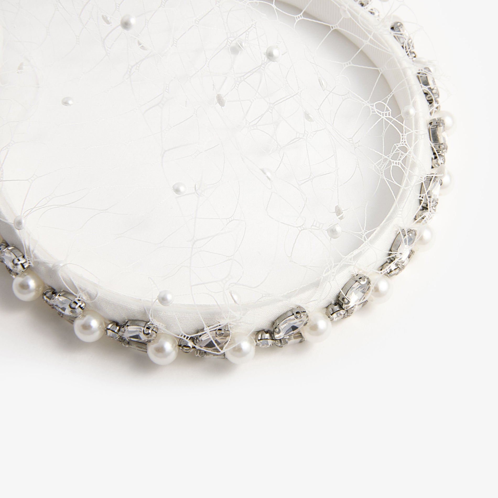 Pearl Embellished Veil Headband